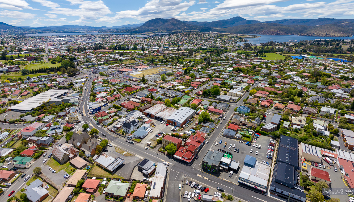 photograph of aerial view of Newtown, Hobart 